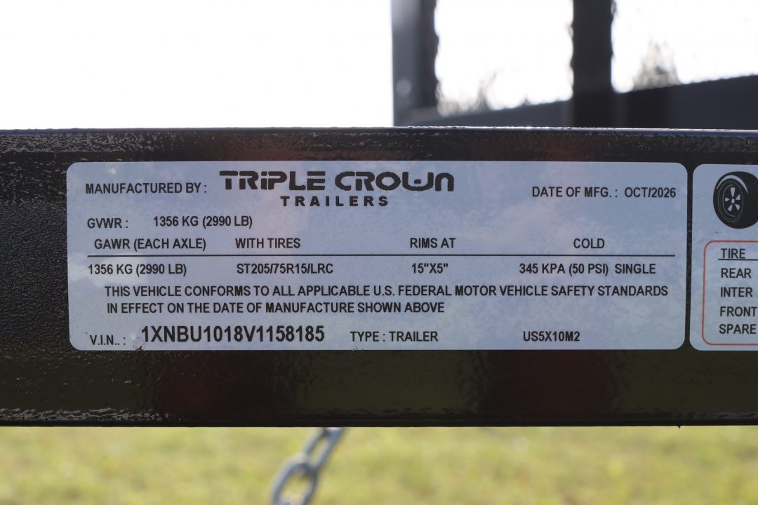 New 2027 5X10 Triple Crown UTILITY Trailer