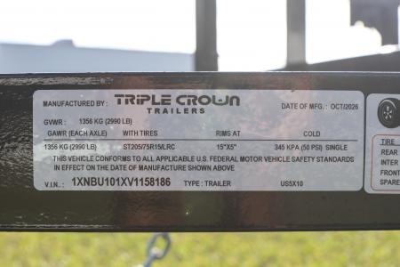 New 2027 5X10 Triple Crown Utility Trailer
