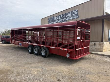 Used 2015 Gooseneck Trailer MFG 32X6'8" Stock / Stock Combo Trailer
