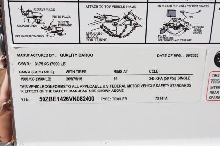 New 2027 7X14 Quality Trailers Cargo Trailer