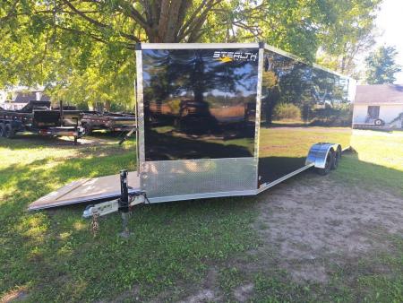 New 7X29 Stealth Trailers 4 place Snowmobile Trailer Aluminum