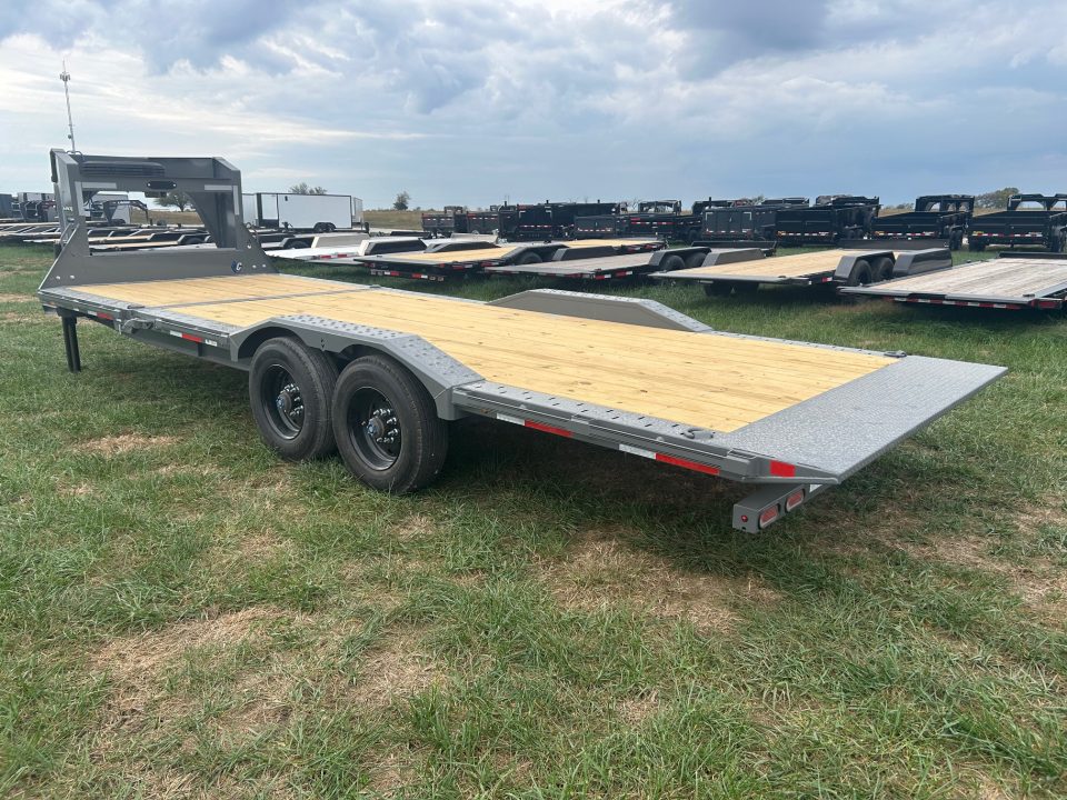New 2027 Diamond C 102x24 Tandem 23K GN Pro Tilt w/ Hydraulic Jacks, Drive Over Fenders, & 6' Stationary Deck