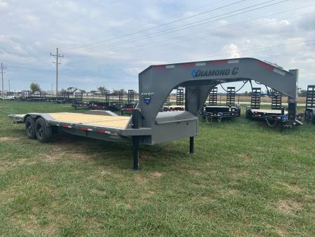 New 2027 Diamond C 102x24 Tandem 23K GN Pro Tilt w/ Hydraulic Jacks, Drive Over Fenders, & 6' Stationary Deck