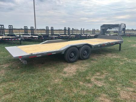 New 2027 Diamond C 102x24 Tandem 23K GN Pro Tilt w/ Hydraulic Jacks, Drive Over Fenders, & 6' Stationary Deck