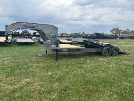 New 2027 Diamond C 102x24 Tandem 23K GN Pro Tilt w/ Hydraulic Jacks, Drive Over Fenders, & 6' Stationary Deck