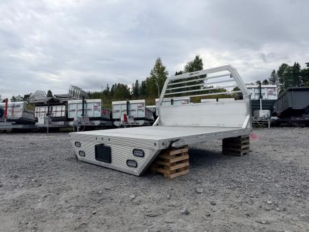 New Alcom 81  x 81  Single Rear Wheel Short Bed Aluminum Flat Bed Body w/ 12  Rear Apron