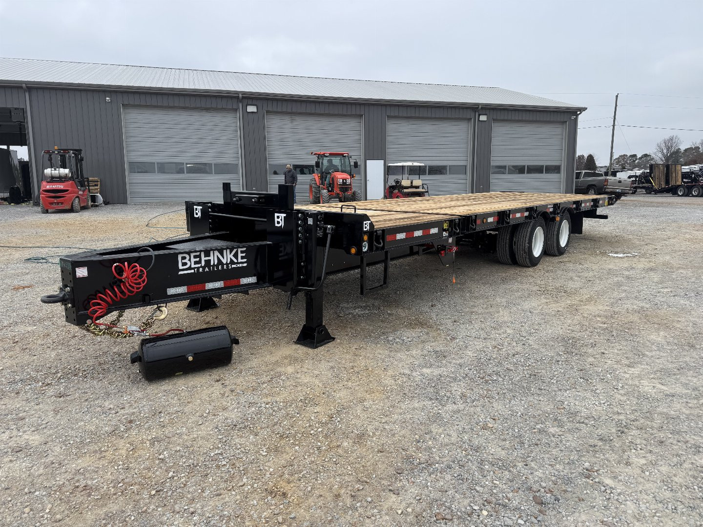 New 2025 Behnke 102"x30' 20 TON Pintle Hitch Tag Trailer *AIR TILT*