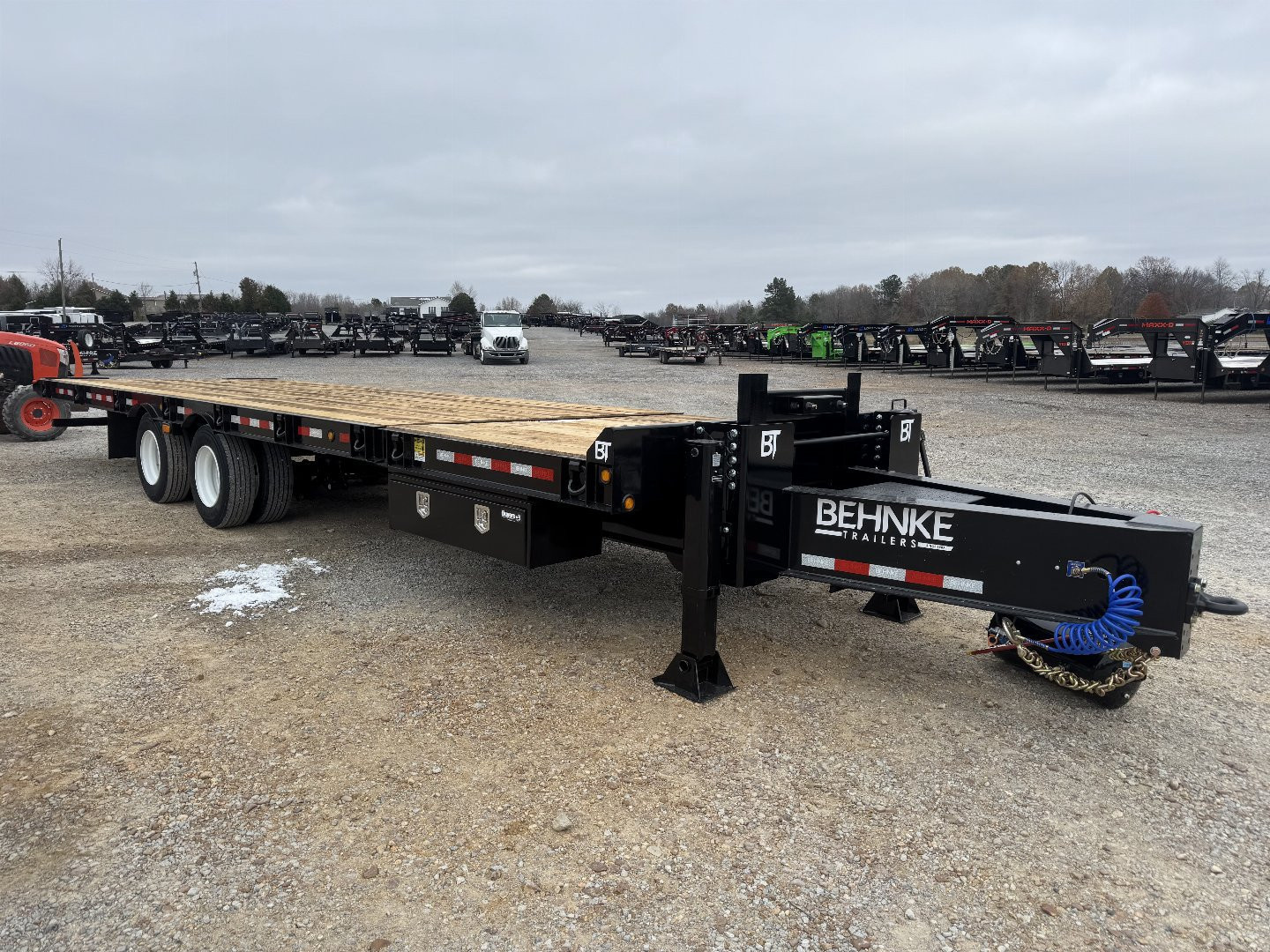 New 2025 Behnke 102"x30' 20 TON Pintle Hitch Tag Trailer *AIR TILT*