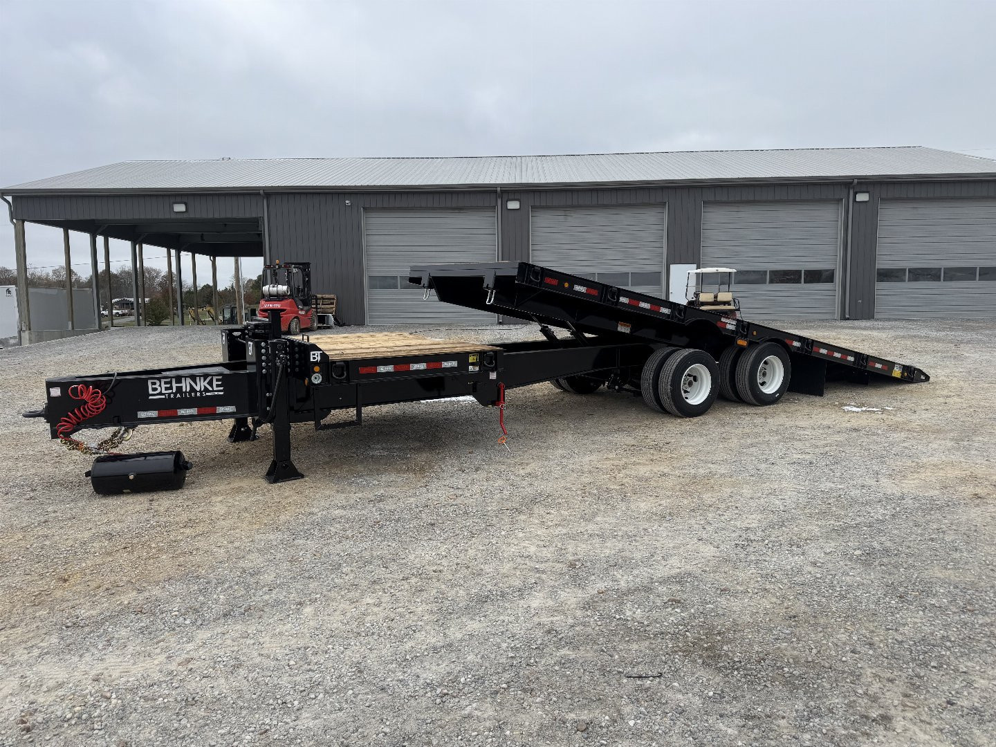 New 2025 Behnke 102"x30' 20 TON Pintle Hitch Tag Trailer *AIR TILT*