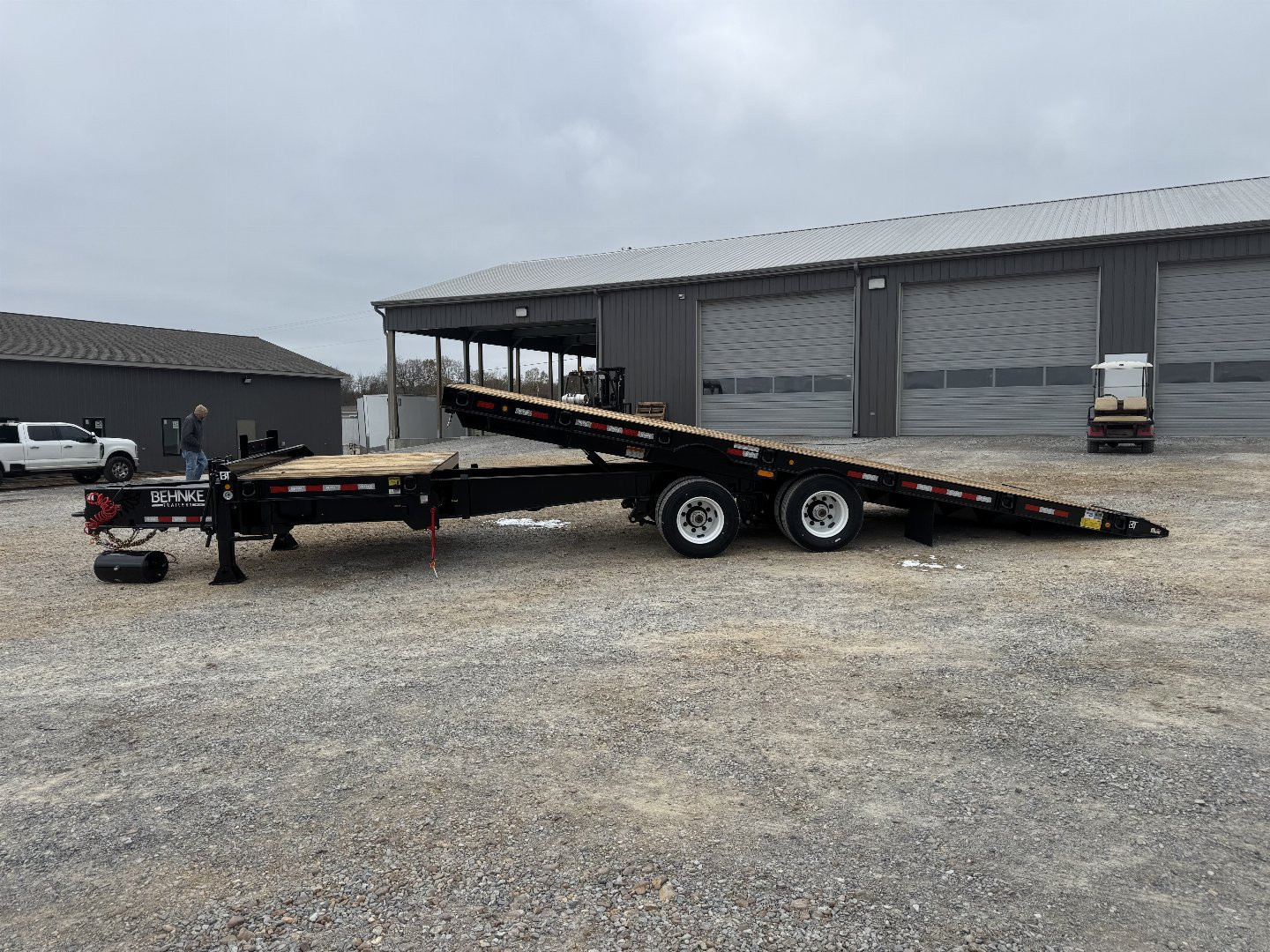 New 2025 Behnke 102"x30' 20 TON Pintle Hitch Tag Trailer *AIR TILT*