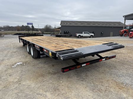 New 2025 Behnke 102"x30' 20 TON Pintle Hitch Tag Trailer *AIR TILT*