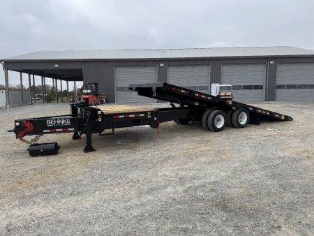 New 2025 Behnke 102"x30' 20 TON Pintle Hitch Tag Trailer *AIR TILT*