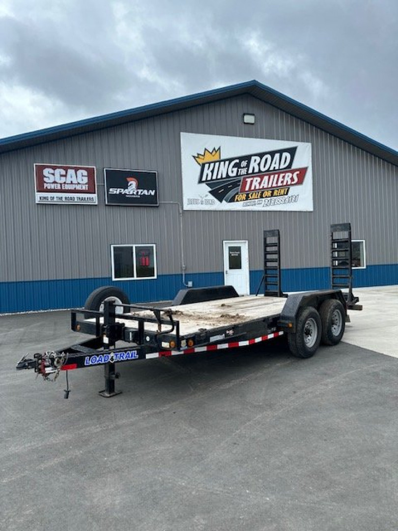 Used RENTAL-2022 LOAD TRAIL 83x16 TA 2/7K Flip Up Ramps Equipment Trailer