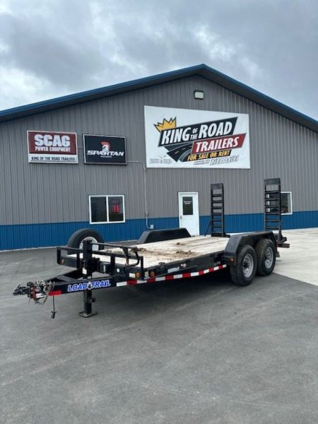 Used RENTAL-2022 LOAD TRAIL 83x16 TA 2/7K Flip Up Ramps Equipment Trailer