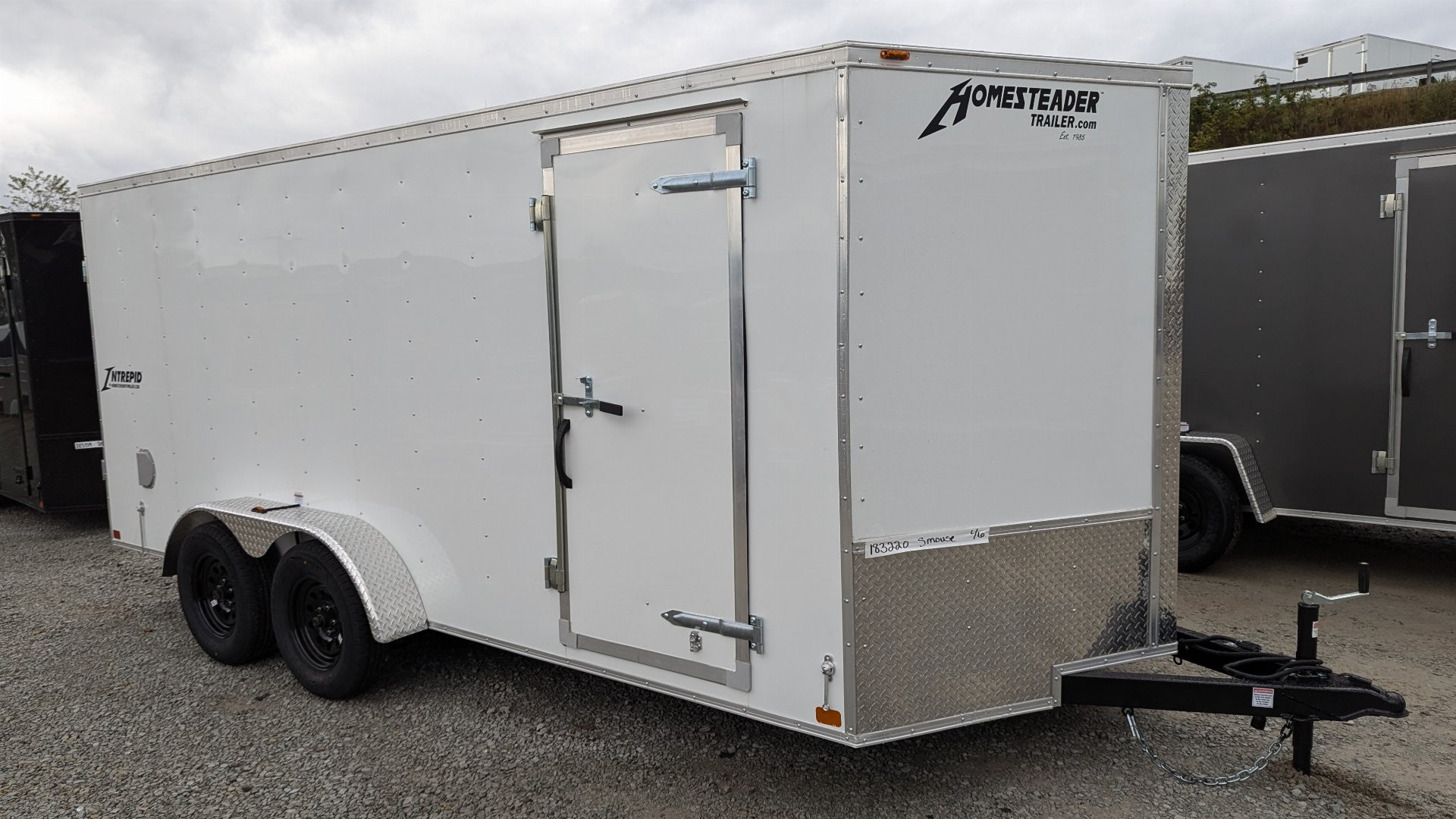 Mt Interepid New 2026 Homesteader 7x16 Intrepid V-Nose Cargo Trailer w/ Ramp Door ...