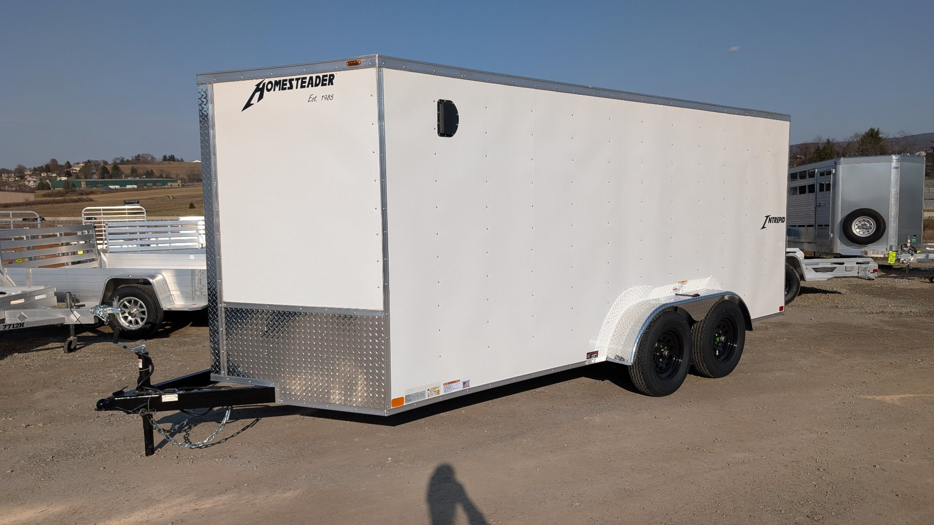 Mt Interepid New 2026 Homesteader 7x16 Intrepid V-Nose Cargo Trailer w/ Ramp Door ...
