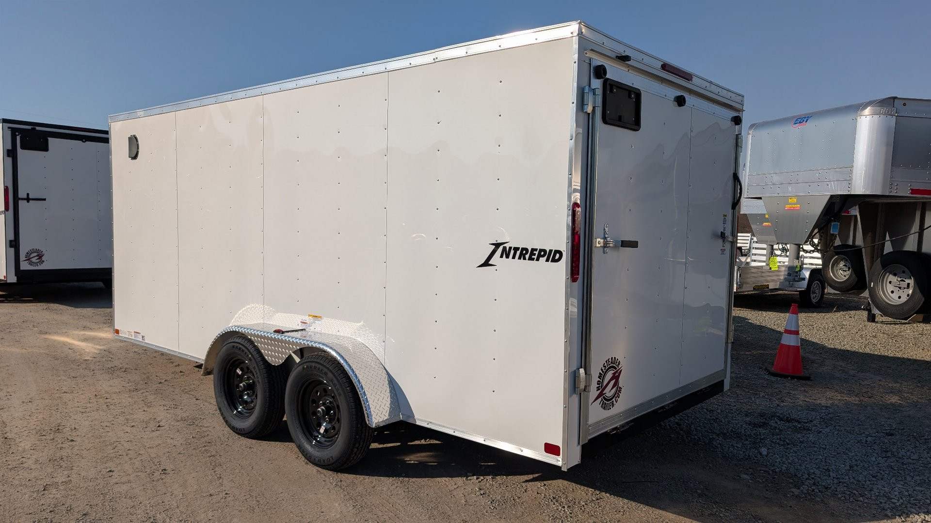Mt Interepid New 2026 Homesteader 7x16 Intrepid V-Nose Cargo Trailer w/ Ramp Door ...