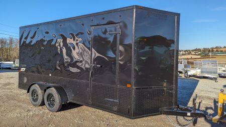 New 2025 Homesteader 7x16 Intrepid "OHV" V-Nose Cargo Trailer w/ Ramp Door (84" INSIDE)
