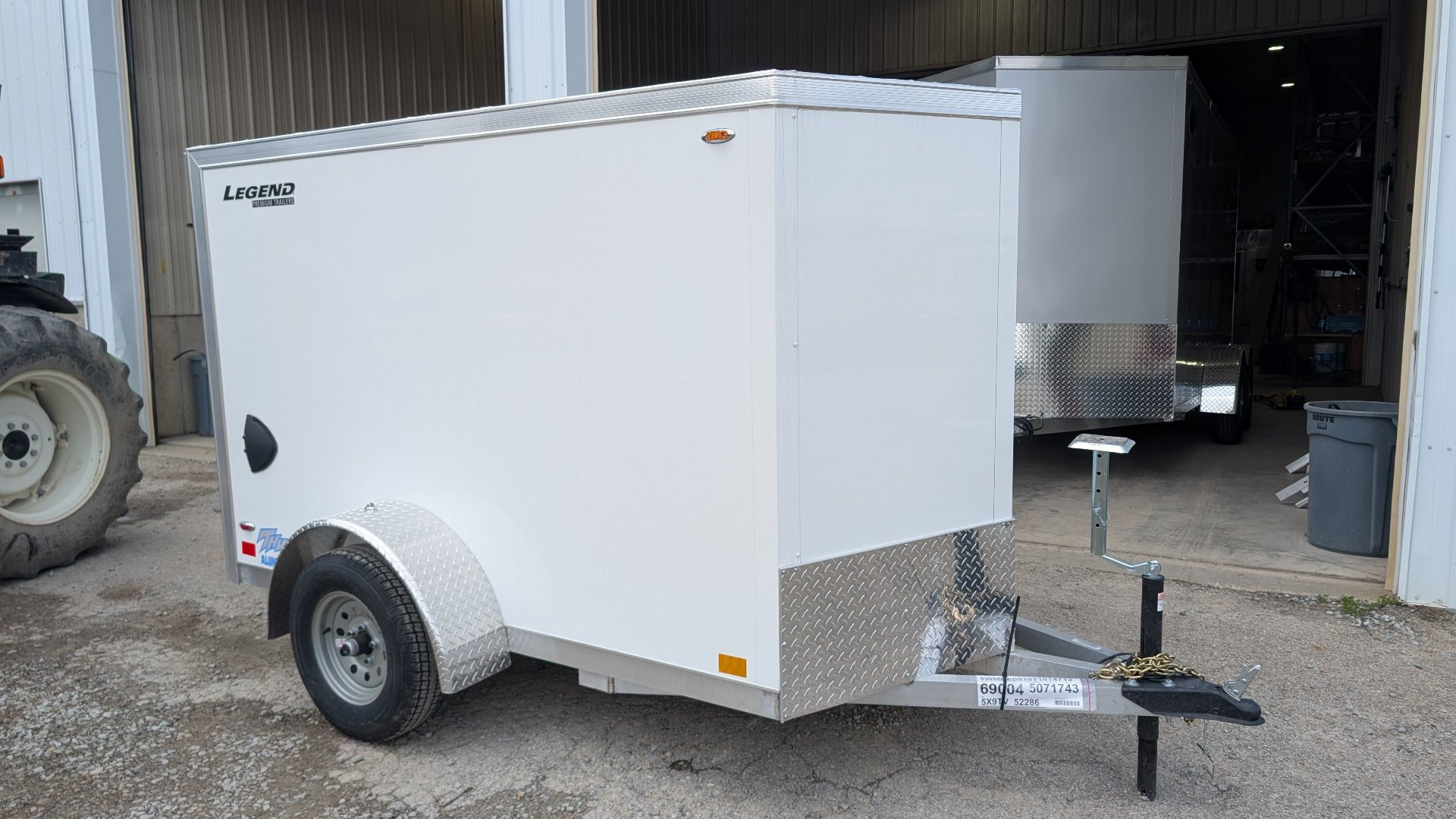 New 2026 LEGEND 5x8 + 1' V-Nose Thunder Enclosed Cargo Trailer w/ Ramp