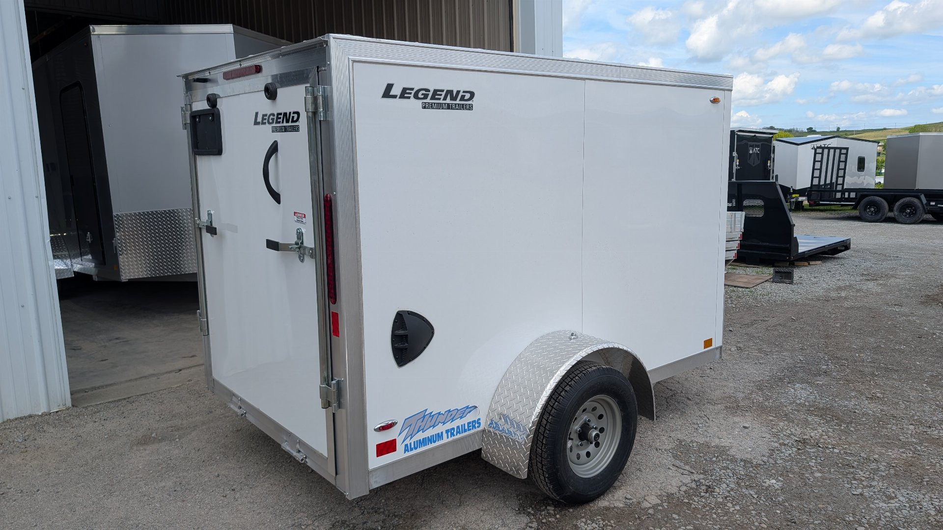 New 2026 LEGEND 5x8 + 1' V-Nose Thunder Enclosed Cargo Trailer w/ Ramp