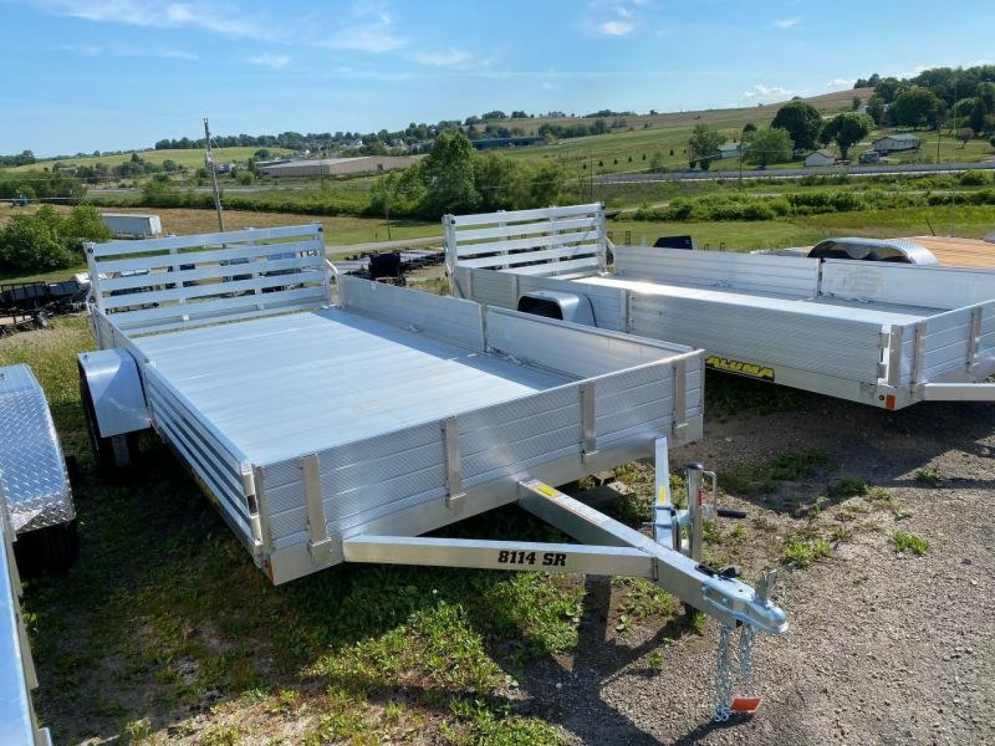 New 2026 Aluma 6'9" x 14' SR Utility w/ Side Ramps, Bi-Fold Gate, Rear Solid Sides