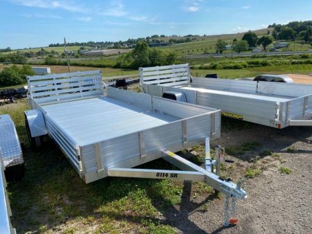 New 2026 Aluma 6'9" x 14' SR Utility w/ Side Ramps, Bi-Fold Gate, Rear Solid Sides
