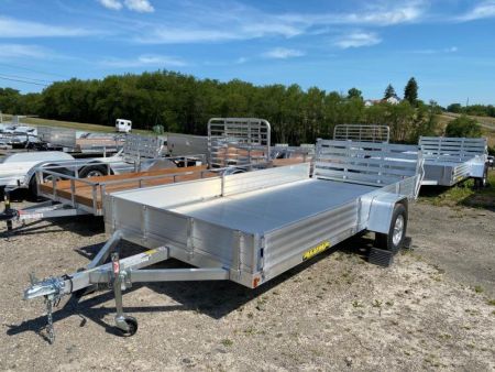New 2026 Aluma 6'9" x 14' SR Utility w/ Side Ramps, Bi-Fold Gate, Rear Solid Sides