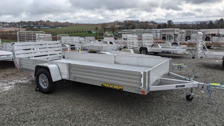 New 2026 Aluma 6'9" x 14' SR Utility w/ Side Ramps, Bi-Fold Gate, Rear Solid Sides
