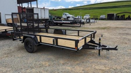 New 2025 CAM SUPERLINE 6x12 Tubular Top Rail Utility Trailer w/ Spring Assist