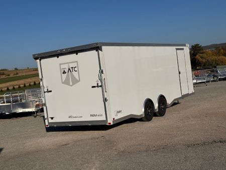 New NEW 2025 ATC 8.5 x 24 ROM400 Enclosed ALUMINUM Car Hauler w/ PED Door