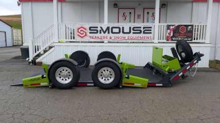 New 2026 "FlatTrak" by Belmont 7x14 HD Lay Flat Tilt Equipment Hauler w/ Hyd Jack!!!