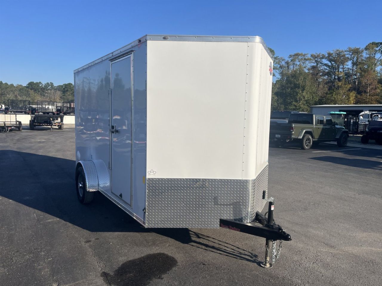 New GANS712SA CARGO MATE 7' X 12' ENCLOSED CARGO TRAILER W/ REAR RAMP DOOR, SIDE DOOR, & UPGRADES