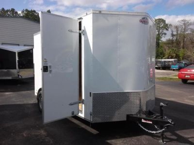 New GANS712SA CARGO MATE 7' X 12' ENCLOSED CARGO TRAILER W/ REAR RAMP DOOR, SIDE DOOR, & UPGRADES