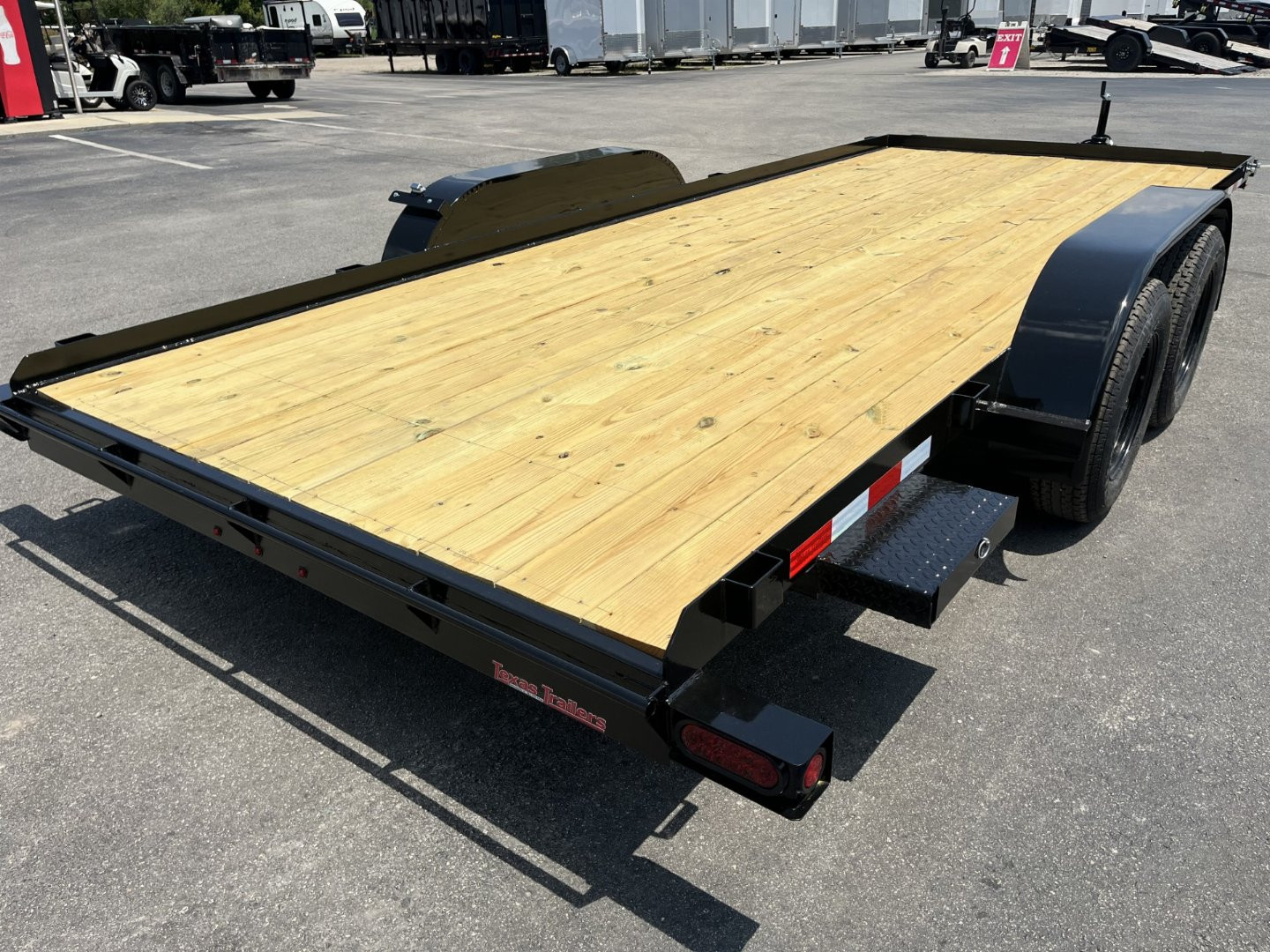New CHE1860 TEXAS TRAILER 6'10" X 18' CAR HAULER W/ SLIDE UNDER RAMPS