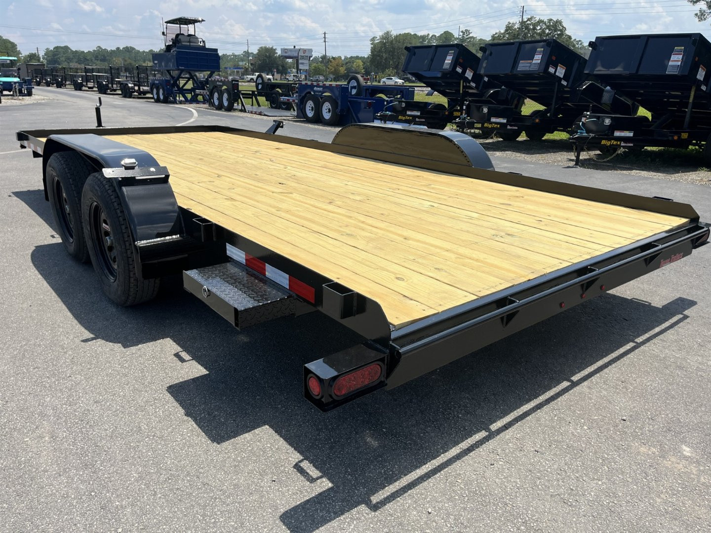 New CHE1860 TEXAS TRAILER 6'10" X 18' CAR HAULER W/ SLIDE UNDER RAMPS