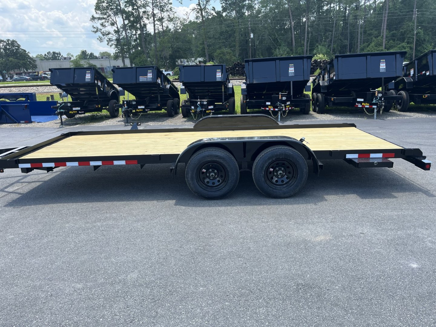 New CHE1860 TEXAS TRAILER 6'10" X 18' CAR HAULER W/ SLIDE UNDER RAMPS