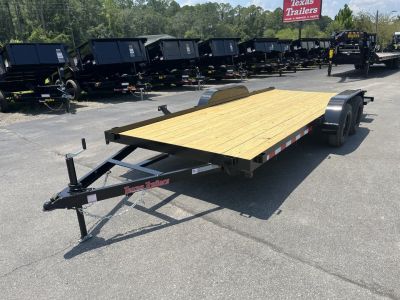 New CHE1860 TEXAS TRAILER 6'10  X 18' CAR HAULER W/ SLIDE UNDER RAMPS