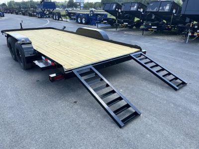 New CHE1860 TEXAS TRAILER 6'10" X 18' CAR HAULER W/ SLIDE UNDER RAMPS