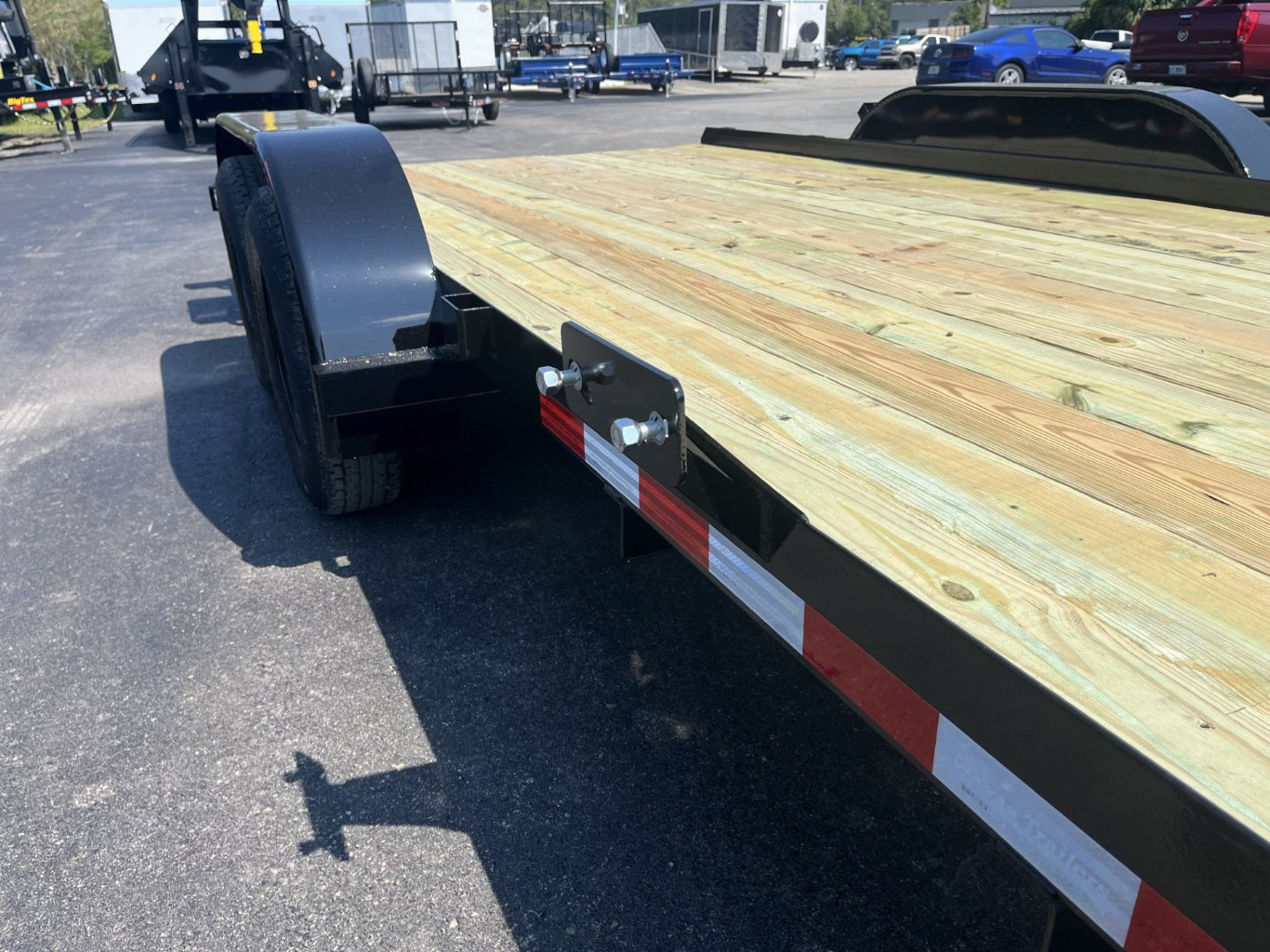 New CHE1660 TEXAS TRAILER 6'10" X 16' CAR HAULER W/ SLIDE UNDER RAMPS