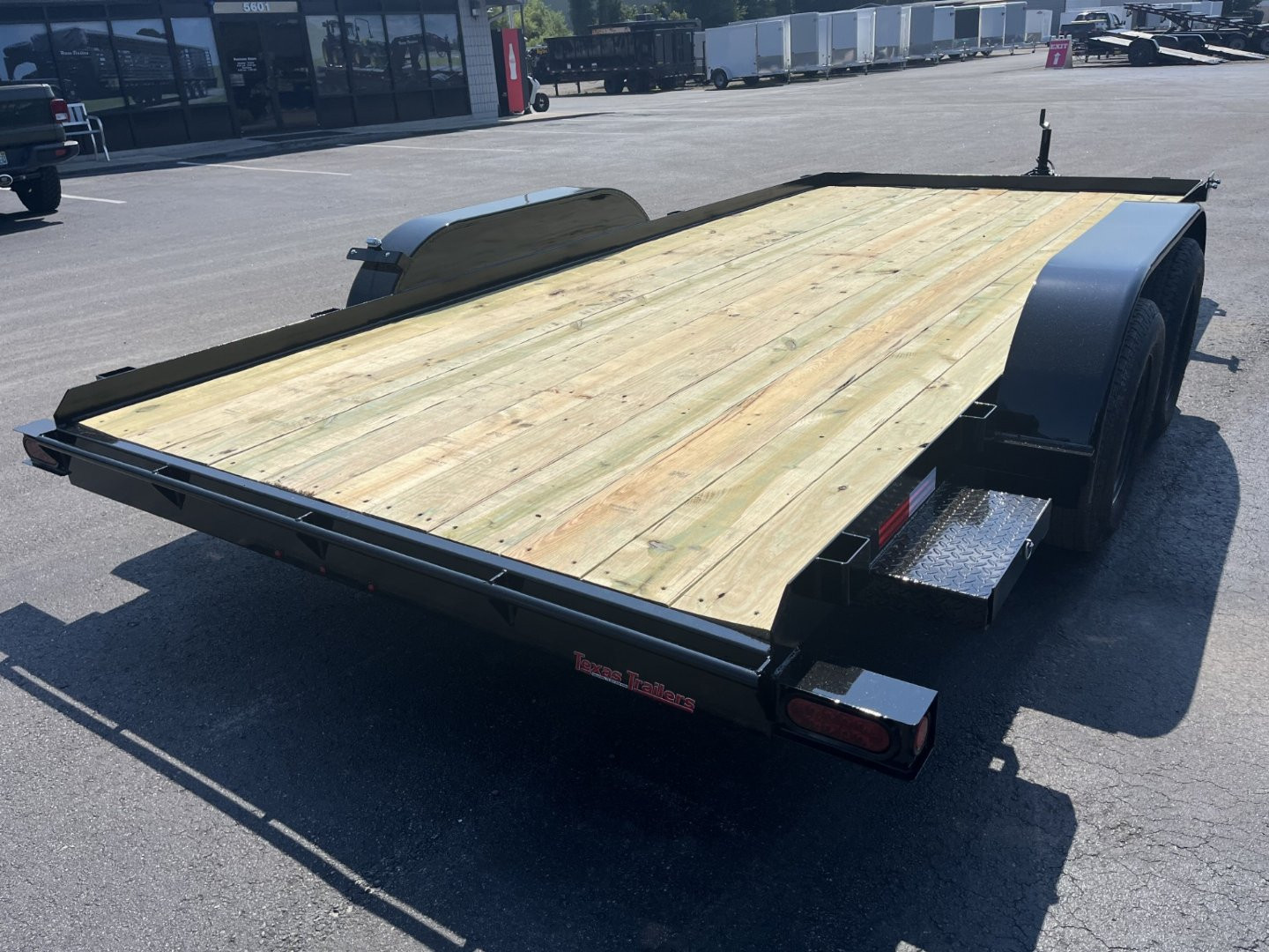 New CHE1660 TEXAS TRAILER 6'10" X 16' CAR HAULER W/ SLIDE UNDER RAMPS