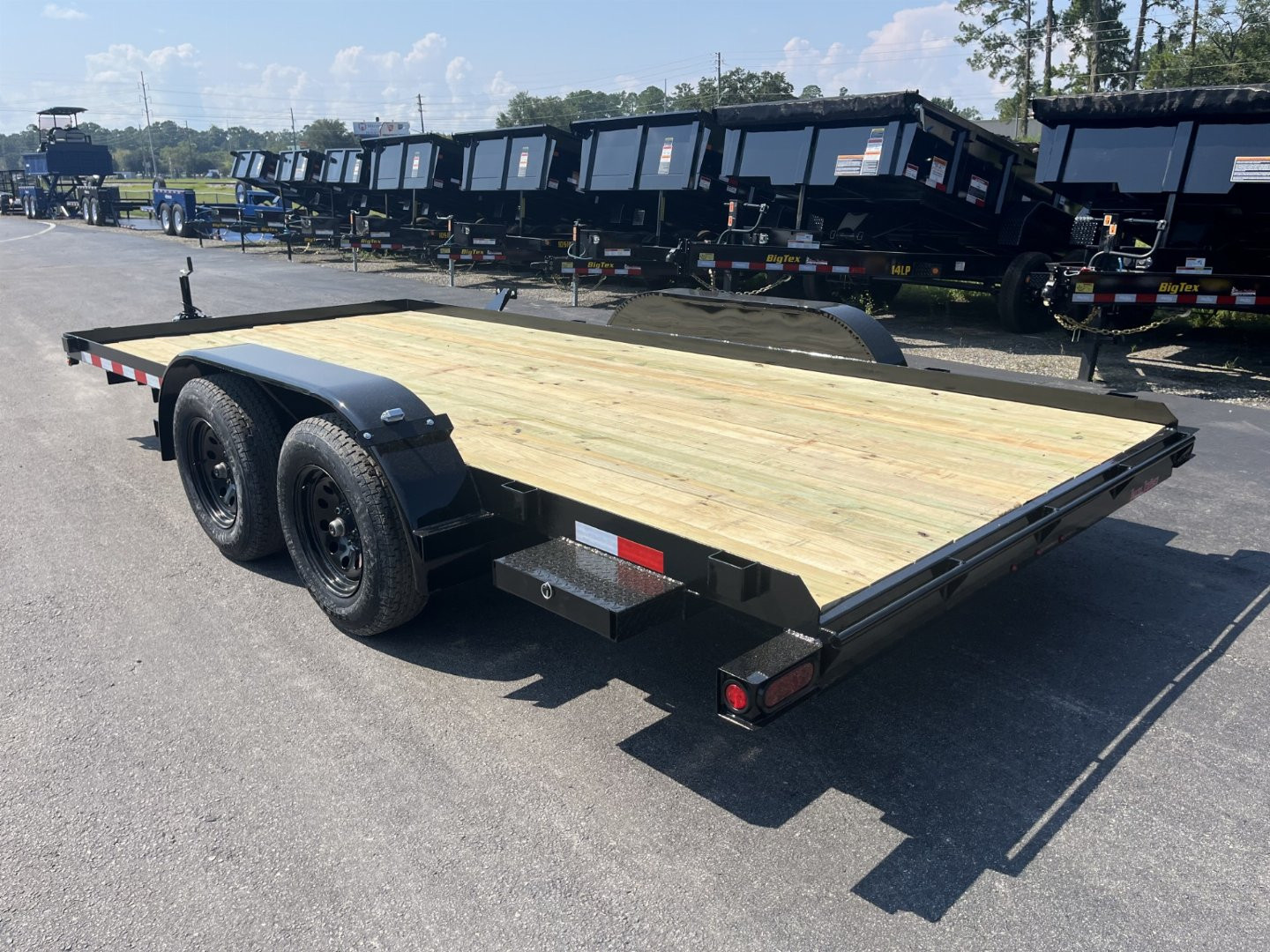 New CHE1660 TEXAS TRAILER 6'10" X 16' CAR HAULER W/ SLIDE UNDER RAMPS