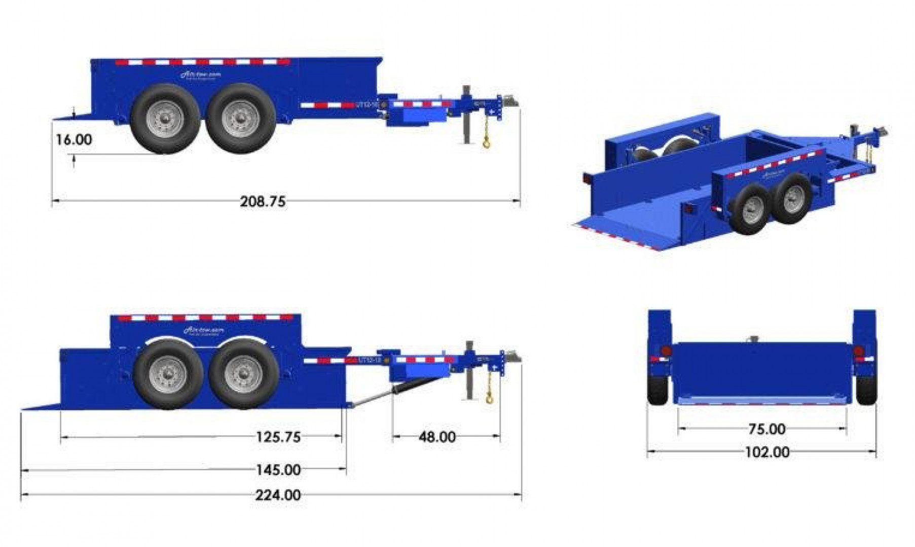 New UT12-10 AIR TOW 6'3" X 12' DROP DECK / EQUIPMENT TRAILER