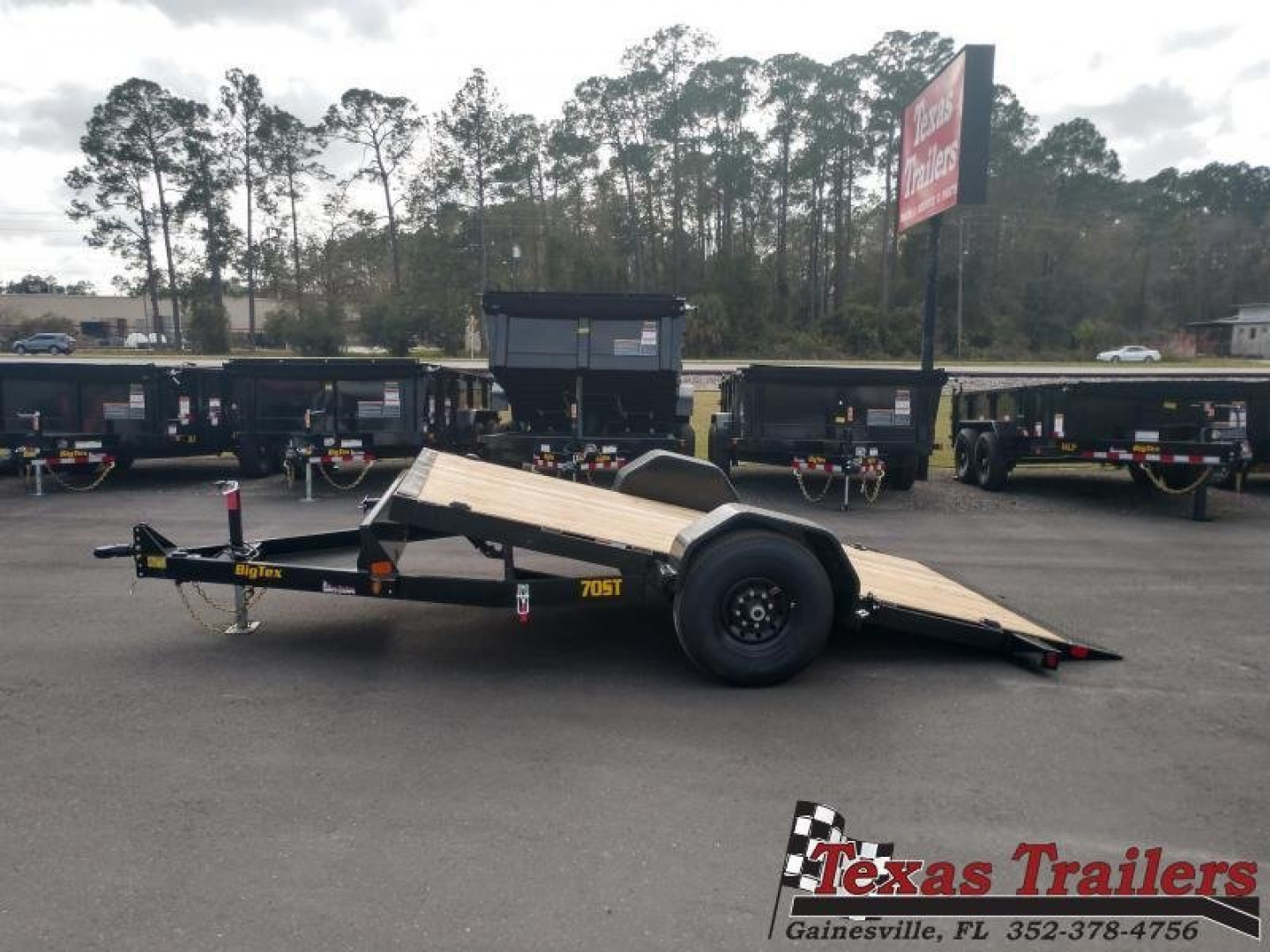 New 70ST-13BK BIG TEX 7' X 13' SINGLE AXLE TILT DECK EQUIPMENT TRAILER
