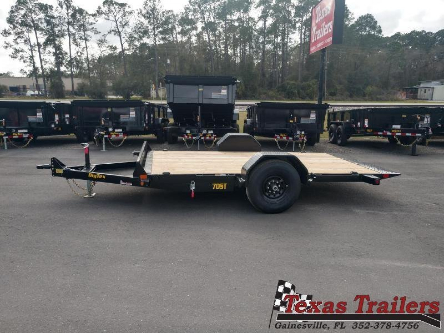 New 70ST-13BK BIG TEX 7' X 13' SINGLE AXLE TILT DECK EQUIPMENT TRAILER