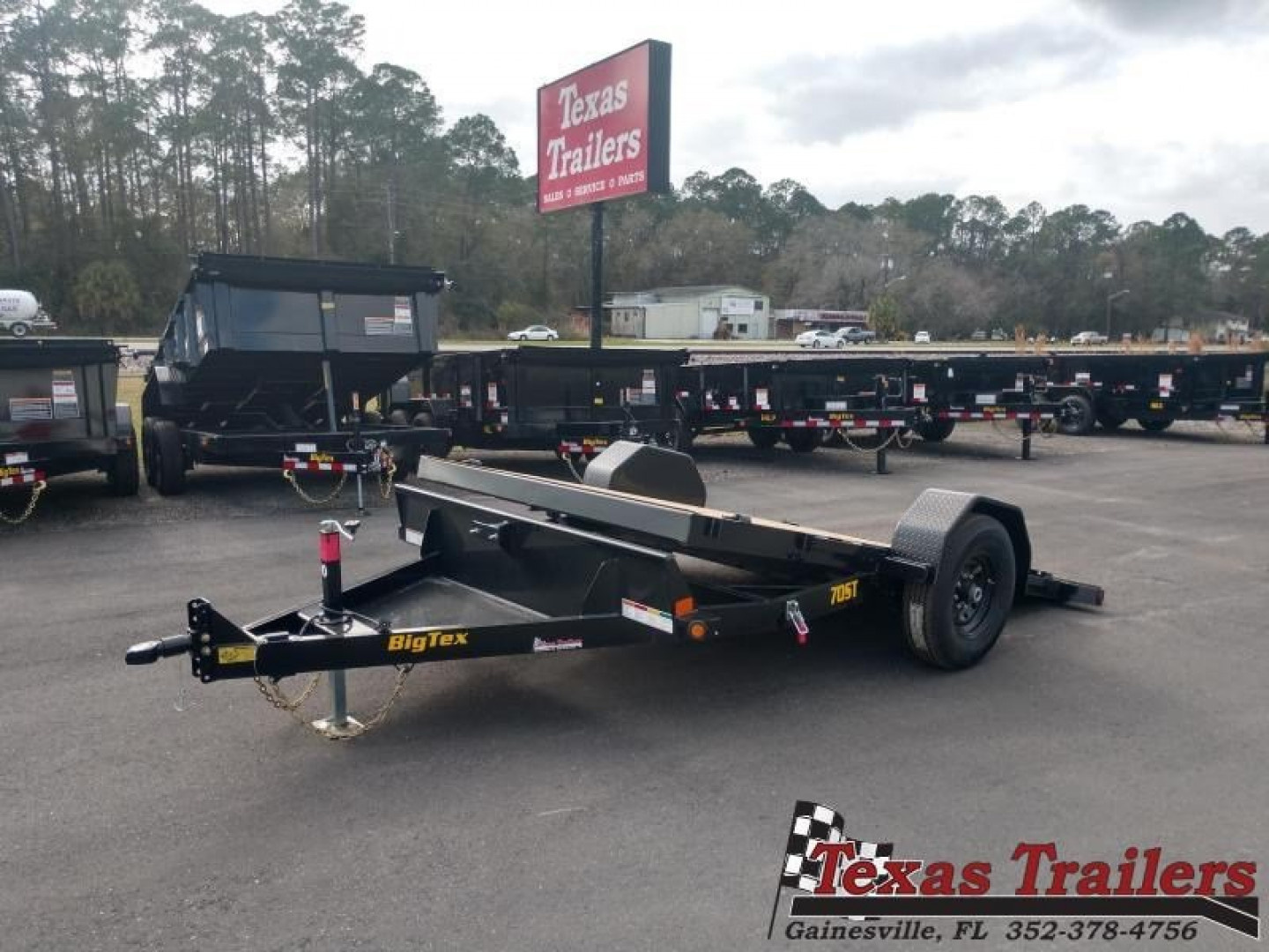 New 70ST-13BK BIG TEX 7' X 13' SINGLE AXLE TILT DECK EQUIPMENT TRAILER