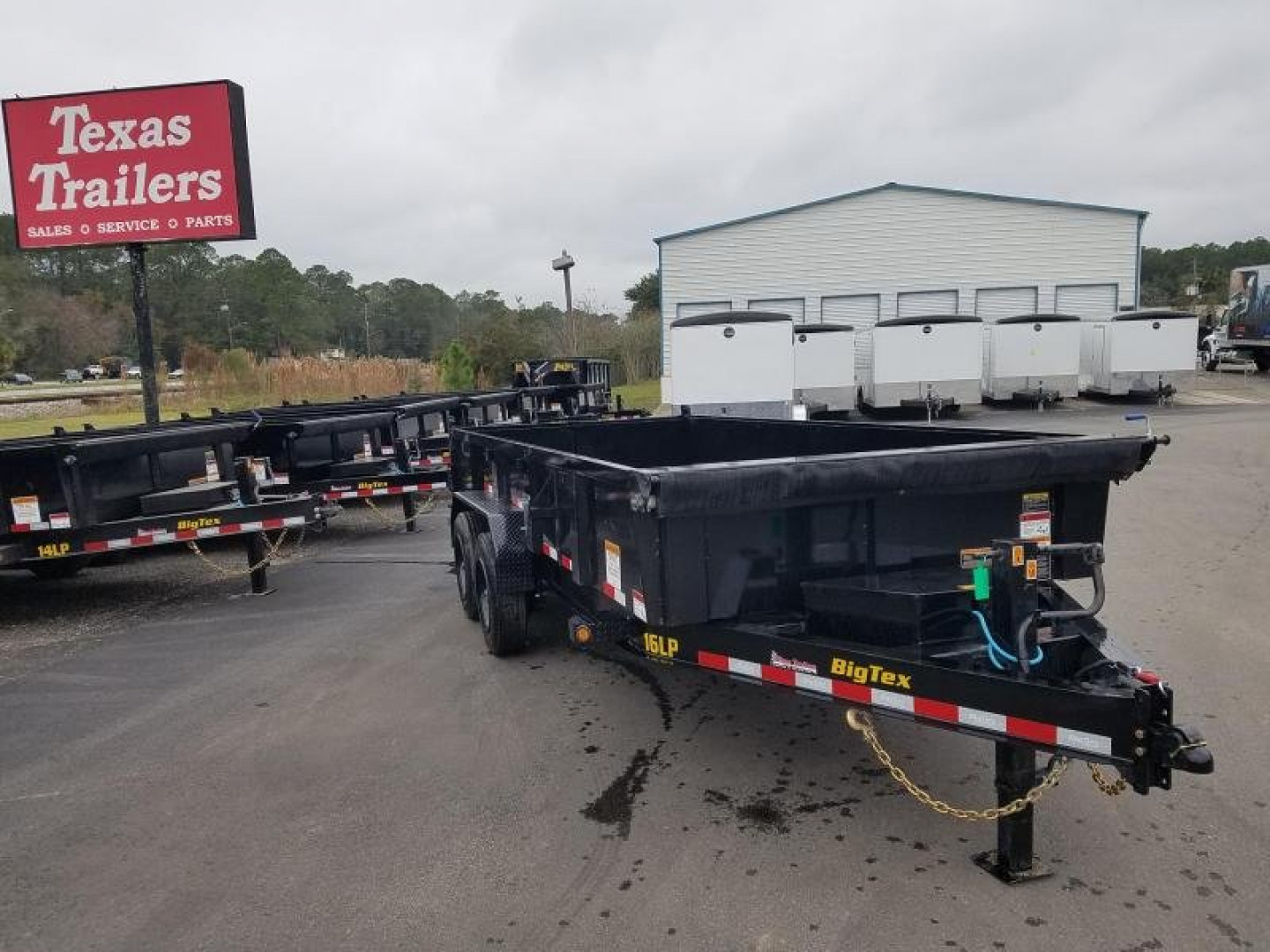 New 16LP-16BK6SIRPD BIG TEX 7' X 16' DUMP TRAILER W/ 2' SIDES