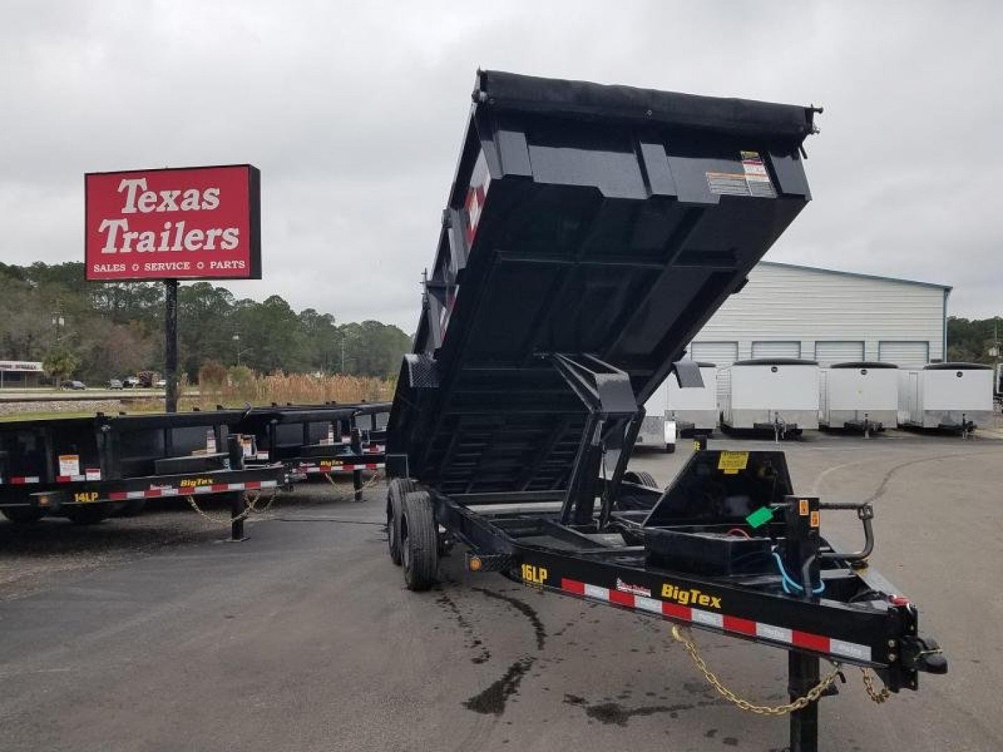 New 16LP-16BK6SIRPD BIG TEX 7' X 16' DUMP TRAILER W/ 2' SIDES