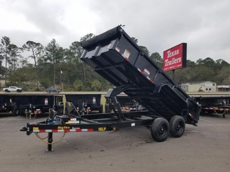 New 16LP-16BK6SIRPD BIG TEX 7' X 16' DUMP TRAILER W/ 2' SIDES