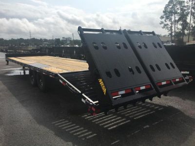 New 14PH-25BK+5MR BIG TEX 8.5' X 30' FLATBED TRAILER W/ MEGA RAMPS