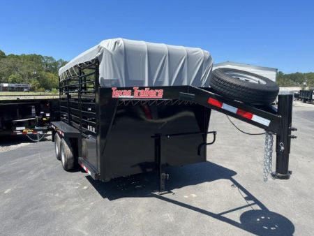 New ST1270G TEXAS TRAILERS 12' GOOSENECK STOCK TRAILER